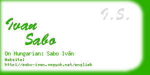 ivan sabo business card